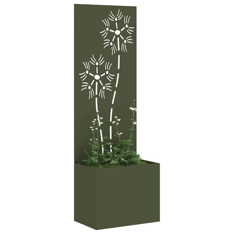 Vidaxl tuin privacy screen olijfgroen 50 x 140 cm koudgewalst staal