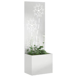 Vidaxl tuin privacy screen bloemen zilver 50 x 32 x 150 cm