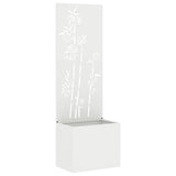 Vidaxl tuin privacy screen bloemen wit 50 x 140 cm koudgewalst staal