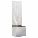 Vidaxl tuin privacy screen bloemen zilver 50 x 140 cm roestvrij staal