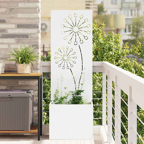 Vidaxl tuin privacy screen fretwerk wit 50 x 140 cm koudgewalst staal