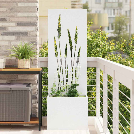 Vidaxl tuin privacy screen fretwerk wit 50 x 140 cm koudgewalst staal