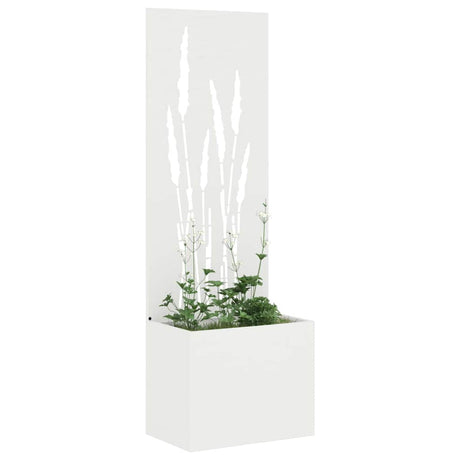 Vidaxl tuin privacy screen fretwerk wit 50 x 140 cm koudgewalst staal