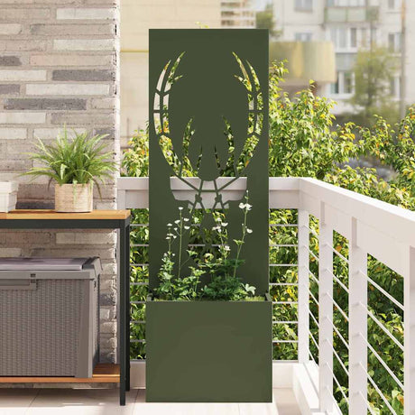 Vidaxl tuin privacy screen olijfgroen 50 x 140 cm koudgewalst staal