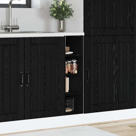 Vidaxl keukenonderkast zwart eiken 20 x 44,5 x 81,5 cm bewerkt hout