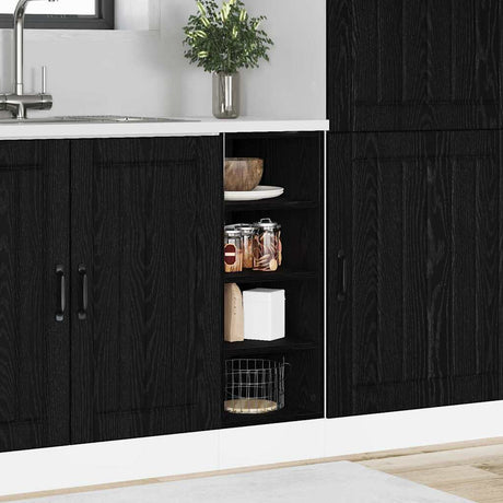 Vidaxl keukenonderkast zwart eiken 30 x 44,5 x 81,5 cm bewerkt hout