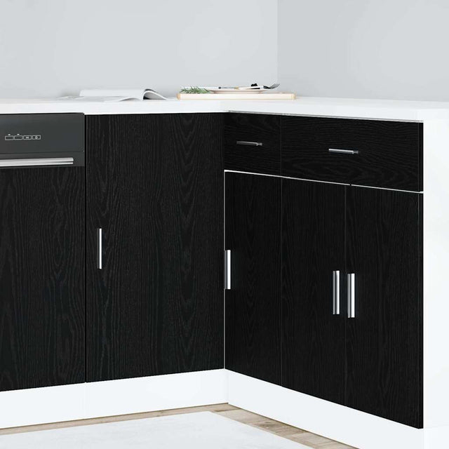 Vidaxl keuken hoek onderkast zwart eiken 86 x 46 x 81,5 cm