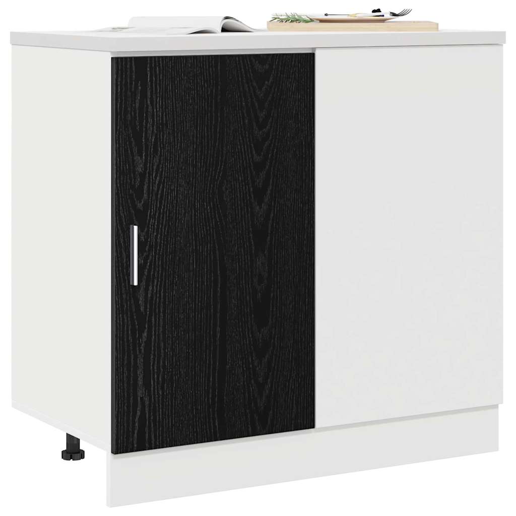 Vidaxl keuken hoek onderkast zwart eiken 86 x 46 x 81,5 cm