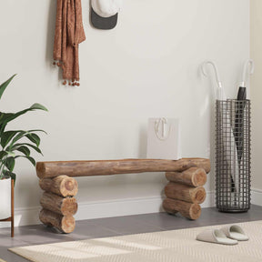 Vidaxl bank naturel 110 x 30 x 34 cm massief teakhout