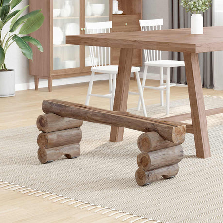 Vidaxl bank naturel 110 x 30 x 34 cm massief teakhout