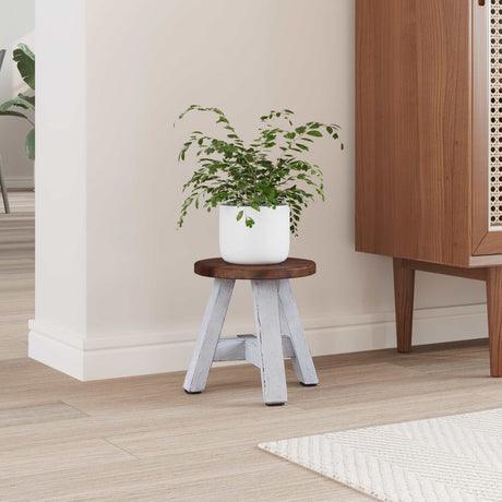 Vidaxl kruk naturel 22 x 22 x 24 cm mahoniehout