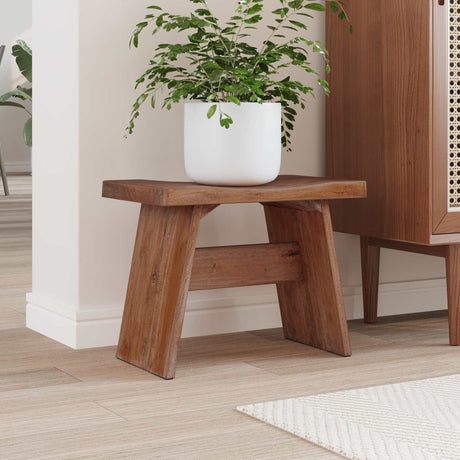 Vidaxl kruk naturel 40 x 25 x 31 cm mahoniehout
