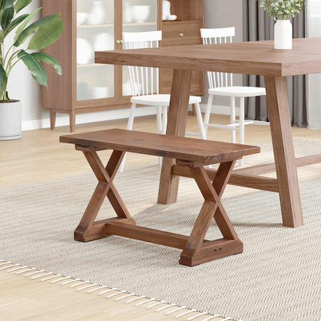 Vidaxl bank naturel 85 x 35 x 46 cm massief gerecycled hout