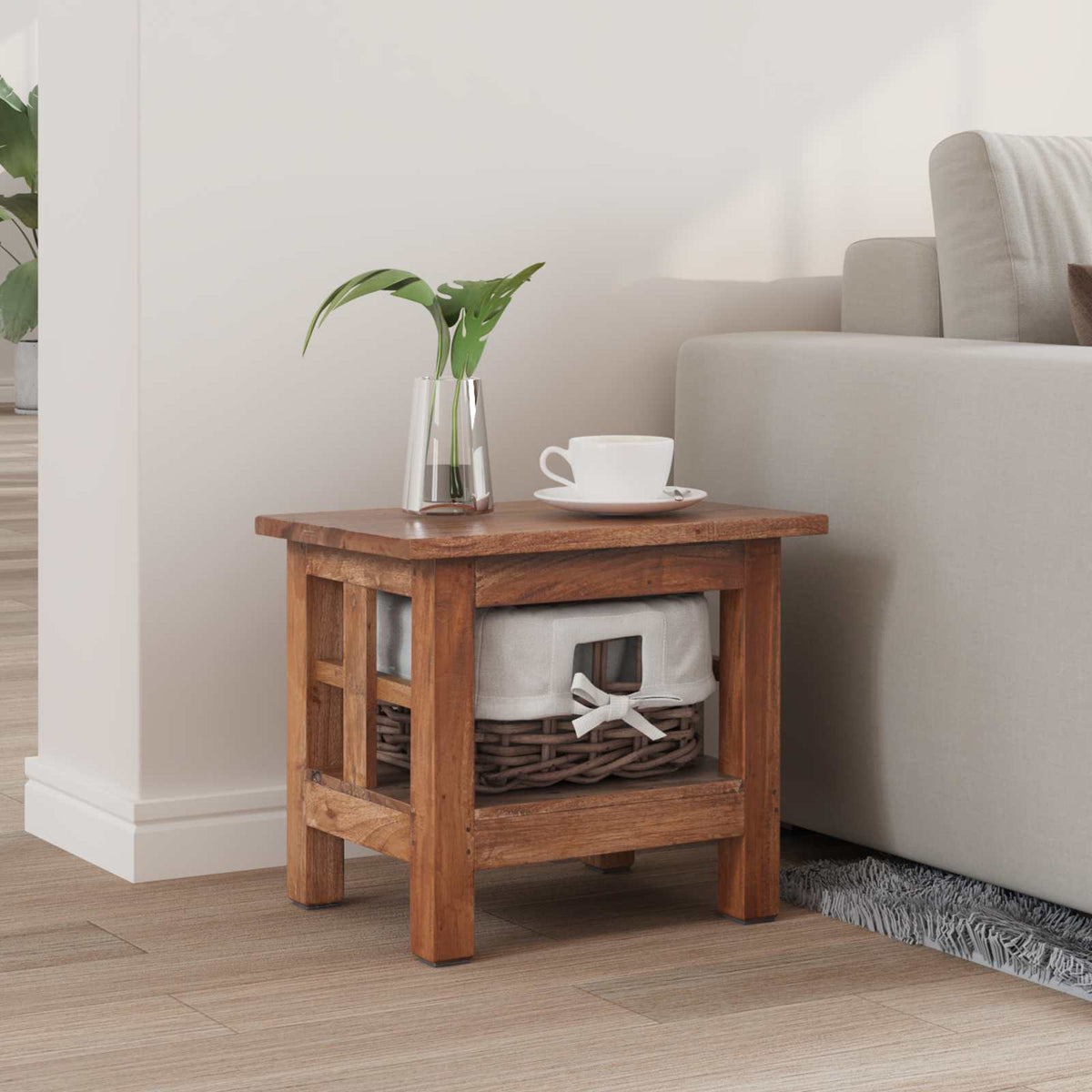 Vidaxl bijzettafel bruin 38 x 28 x 35 cm massief mahoniehout