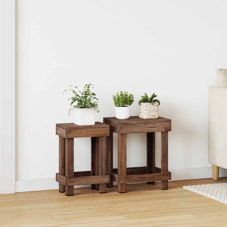 Vidaxl plantenstandaard 2 st bruin 70 x 11 x 27 cm mahoniehout