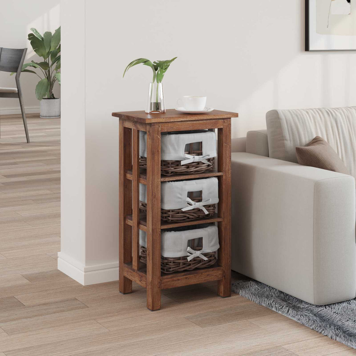 Vidaxl bijzettafel bruin 38 x 28 x 72 cm massief mahoniehout
