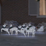Vidaxl led rendieren 7 st wit 43 x 18 x 66 cm stof