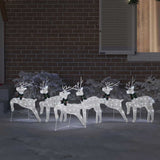 Vidaxl led rendieren 6 pcs zilver stof
