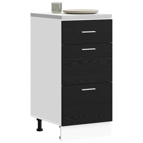Vidaxl keukenonderkast zwart eiken 40 x 46 x 81,5 cm bewerkt hout