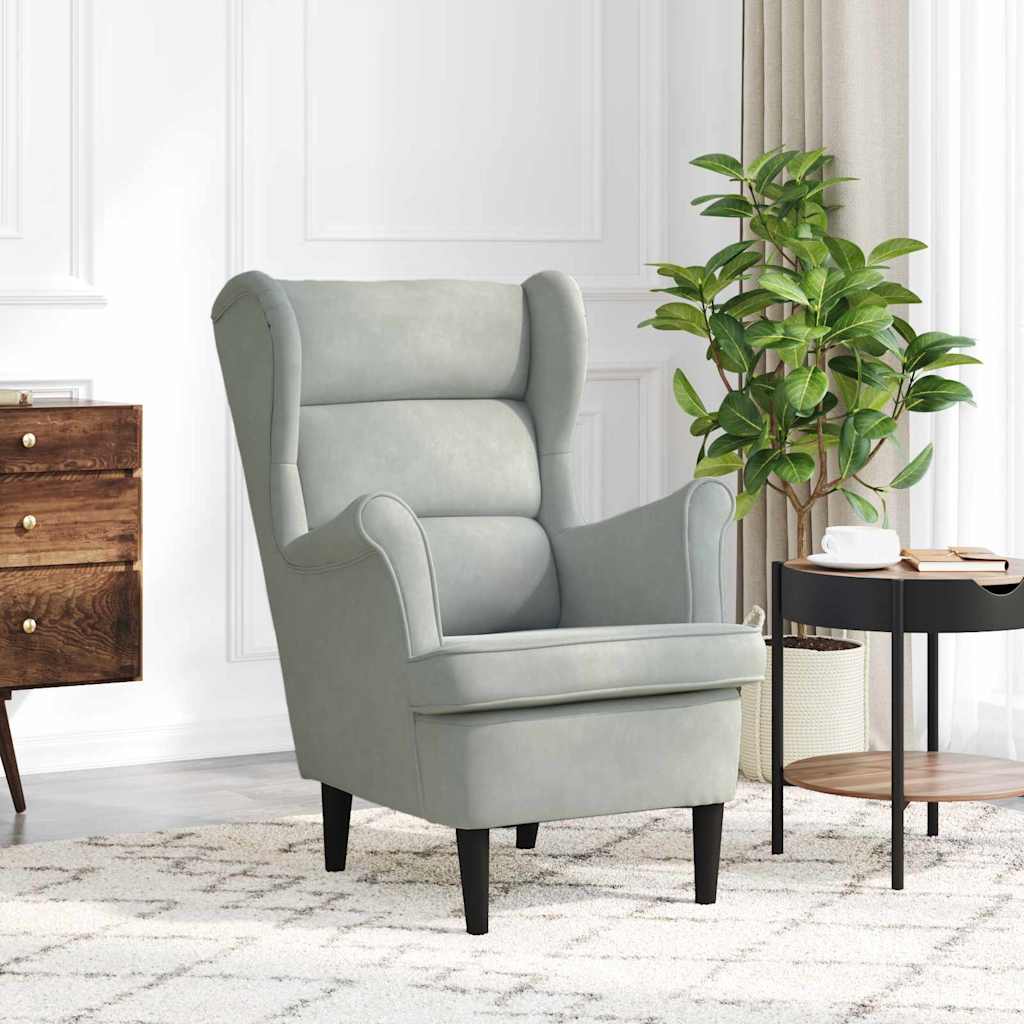Vidaxl fauteuil lichtgrijs fluweel