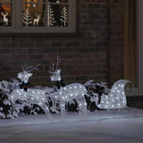 Vidaxl led rendieren 3 pcs koud wit stof