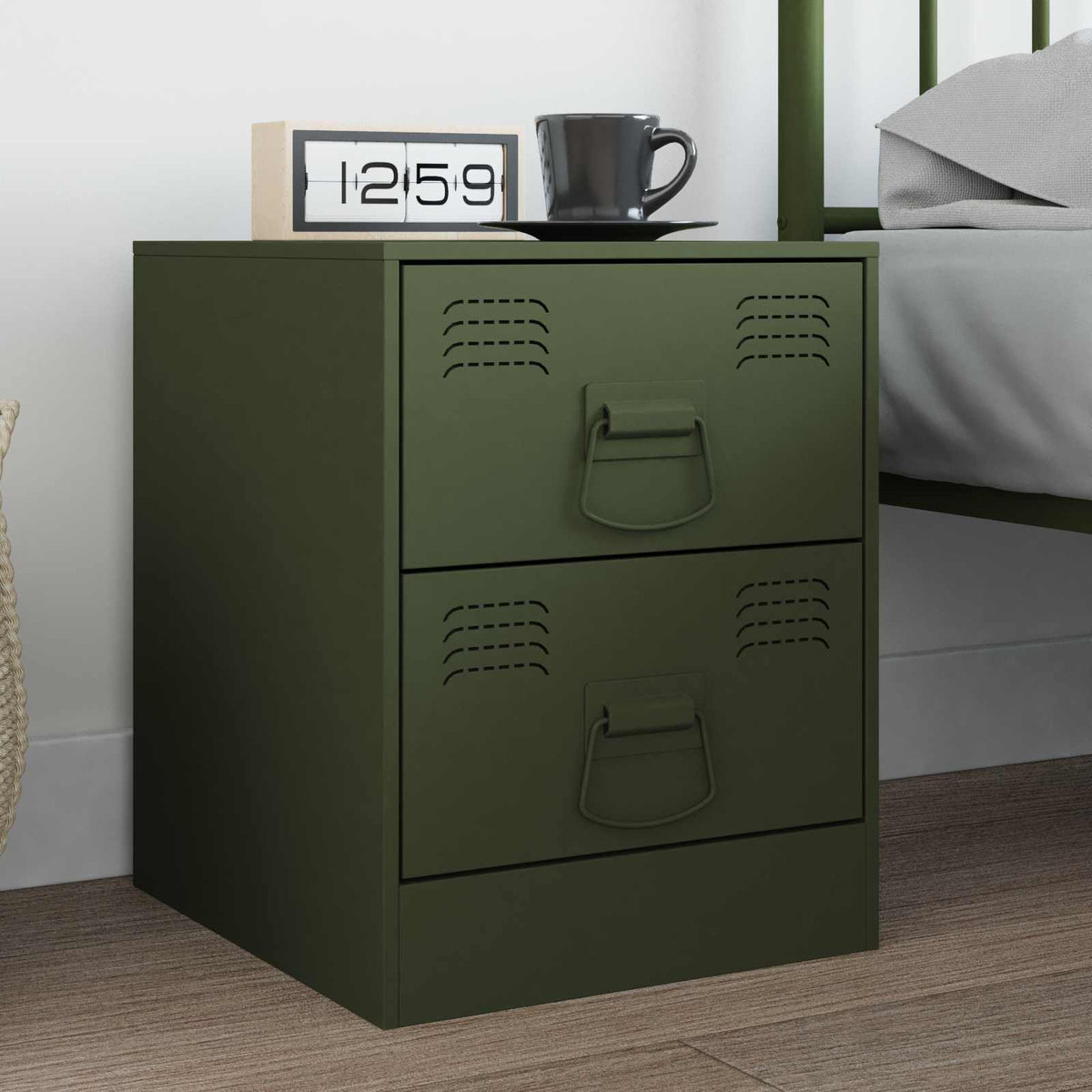 Vidaxl kast handvatten 12 st olijf groen 85 x 45 mm metaal