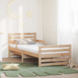 Vidaxl bedframe met uitbreidbaar matras bruin 80 x 200 cm