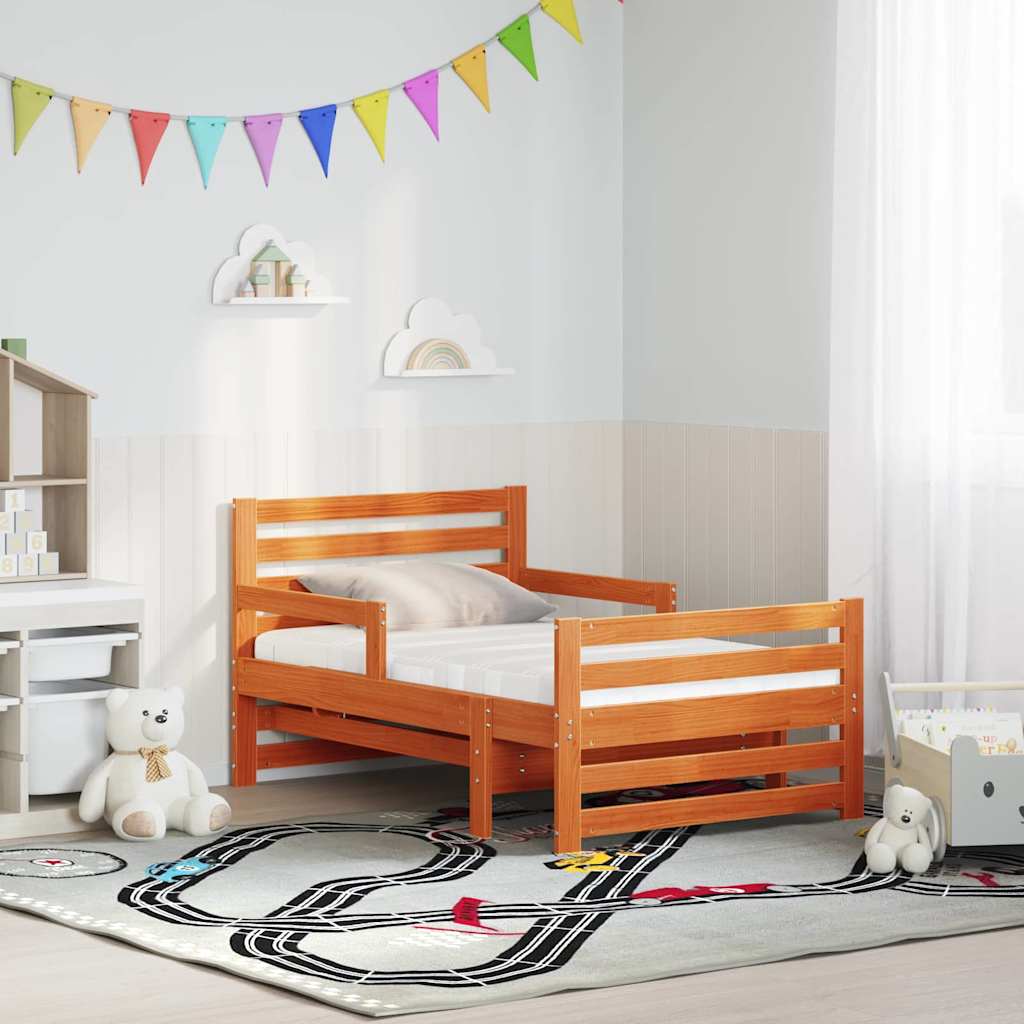 Vidaxl bedframe met uitklapbaar matras bruin 80 x 200 cm