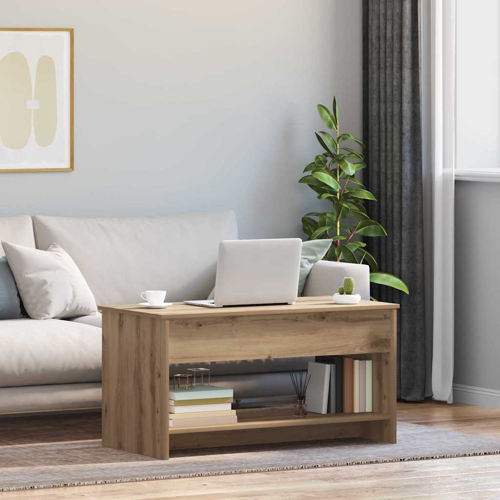 Vidaxl salontafel artisan eiken 80 x 50,5 x 41,5 cm bewerkt hout