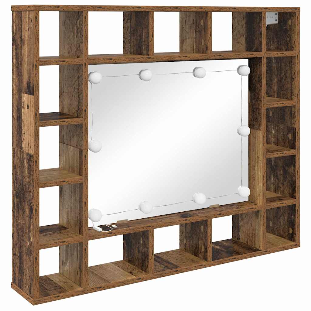 Vidaxl spiegelkast oud hout 91 x 15 x 76,5 cm bewerkt hout