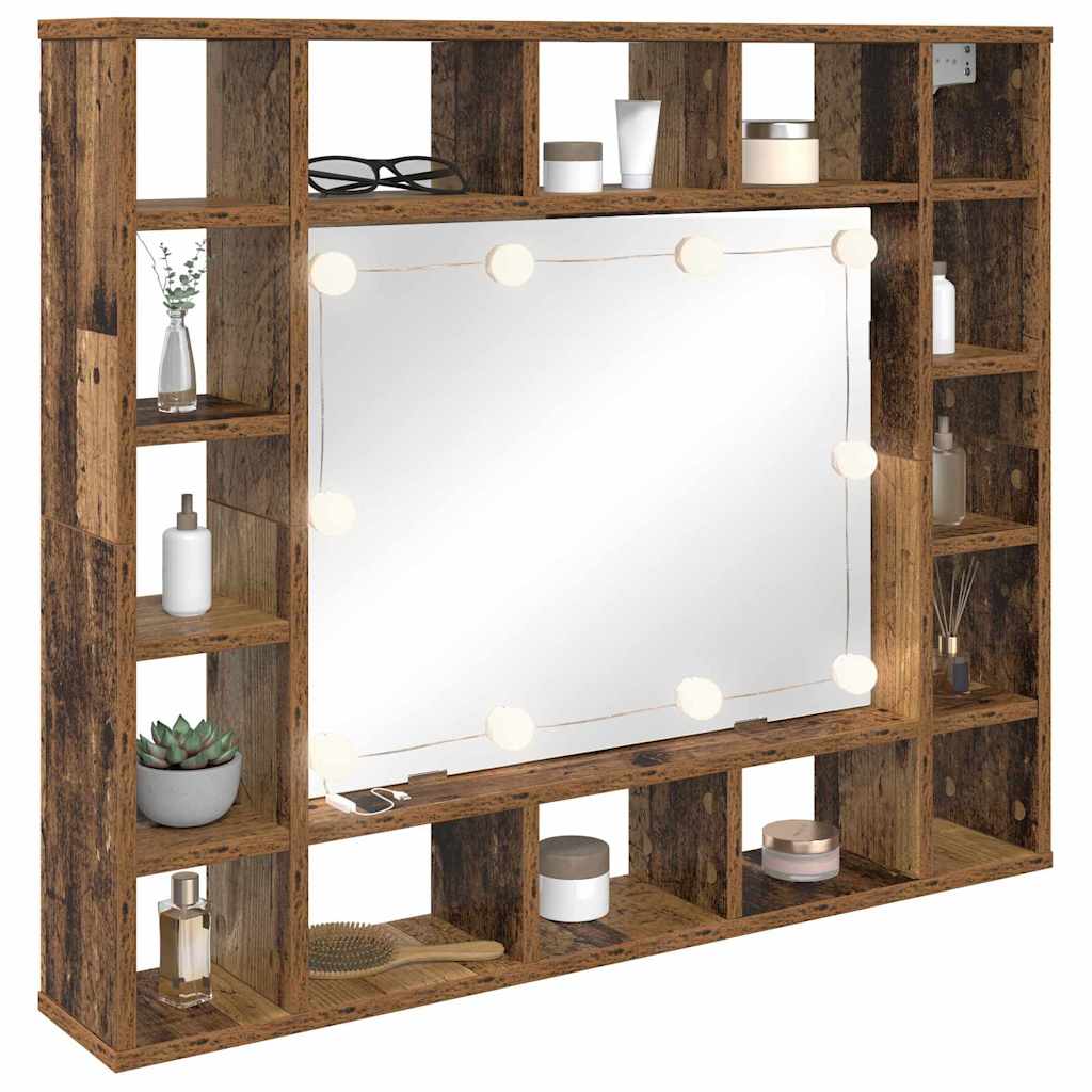Vidaxl spiegelkast oud hout 91 x 15 x 76,5 cm bewerkt hout