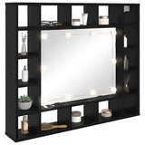 Vidaxl spiegelkast zwart eiken 91 x 15 x 76,5 cm bewerkt hout