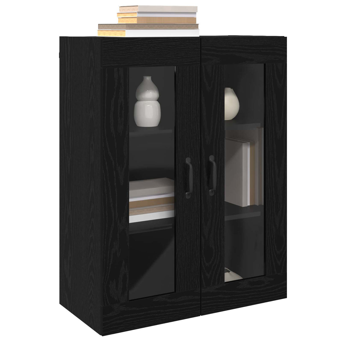 Vidaxl opbergkast wandgemonteerd zwart eiken 69,5 x 34 x 90 cm