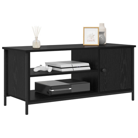 Vidaxl tv-kast 100 x 40 x 45 cm zwart eiken bewerkt hout