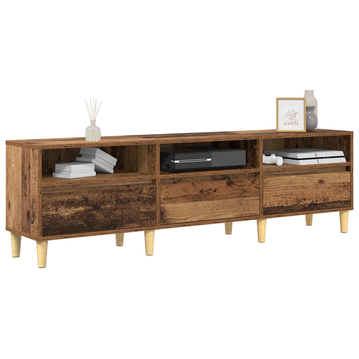 Vidaxl tv-kast 150 x 30 x 45 cm oud hout bewerkt hout