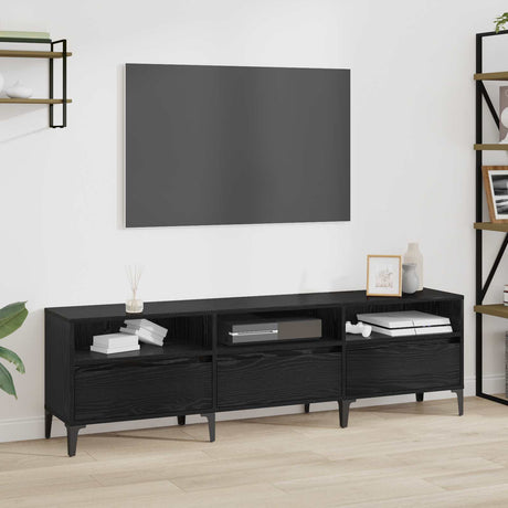 Vidaxl tv-kast zwart eiken 150 x 30 x 45 cm gemonteerd hout en ijzer