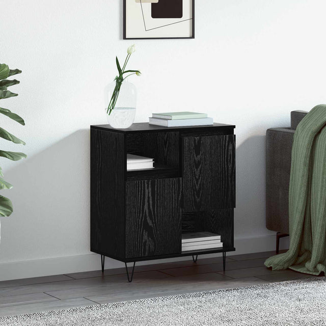 Vidaxl dressoir zwart eiken 60 x 35 x 70 cm