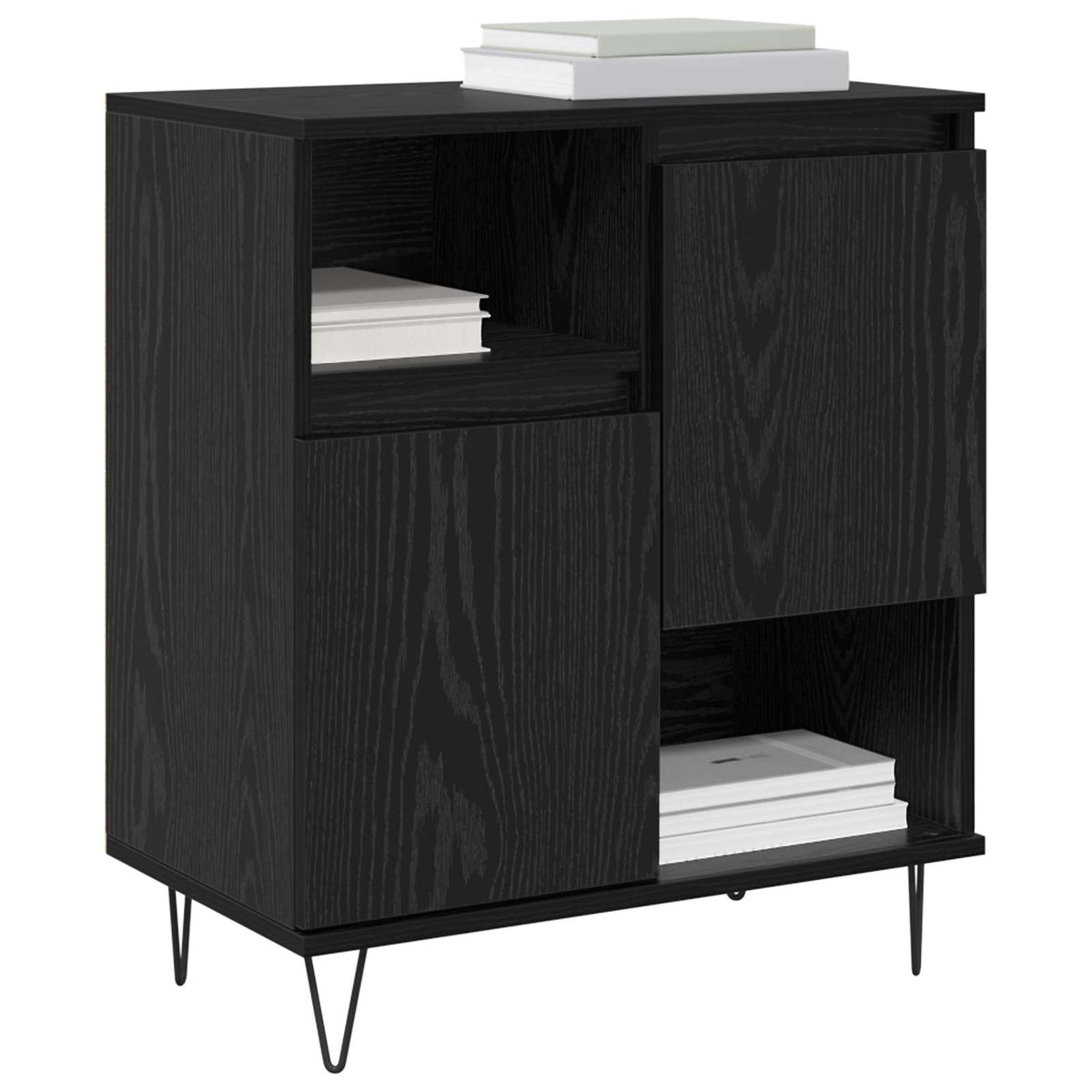 Vidaxl dressoir zwart eiken 60 x 35 x 70 cm