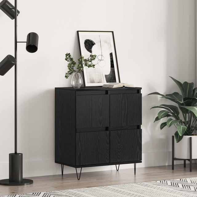 Vidaxl dressoir zwart eiken 60 x 35 x 70 cm