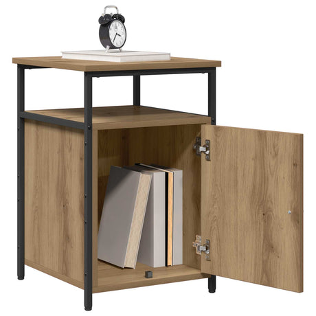 Vidaxl nachtkastje artisanaal eikenkleurig bewerkt hout
