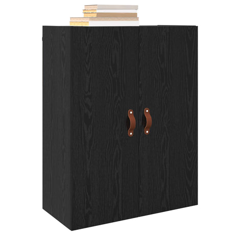 Vidaxl wandkast zwart eiken 69,5 x 34 x 90 cm bewerkt hout