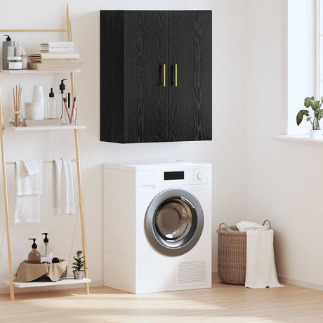 Vidaxl wandkast zwart eiken 69,5 x 34 x 90 cm bewerkt hout