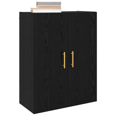 Vidaxl wandkast zwart eiken 69,5 x 34 x 90 cm bewerkt hout