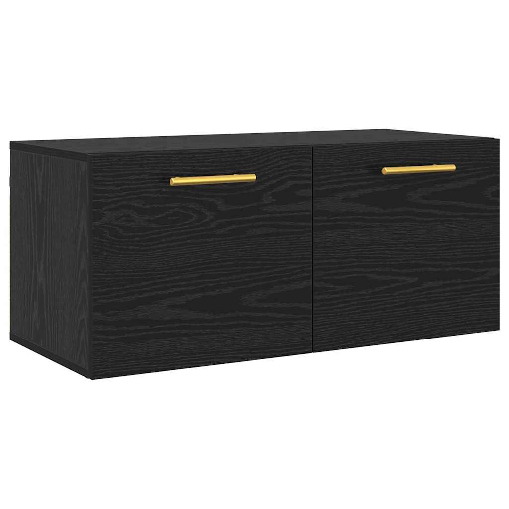 Vidaxl wandkast 80 x 36.5 x 35 cm bewerkt hout zwart eiken