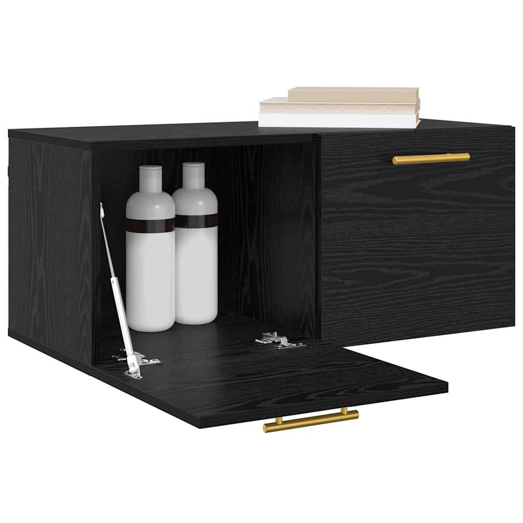Vidaxl wandkast 80 x 36.5 x 35 cm bewerkt hout zwart eiken