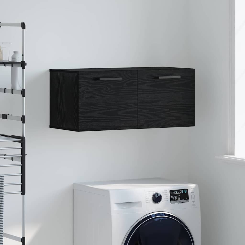 Vidaxl wandkast 80 x 36.5 x 35 cm bewerkt hout zwart eiken
