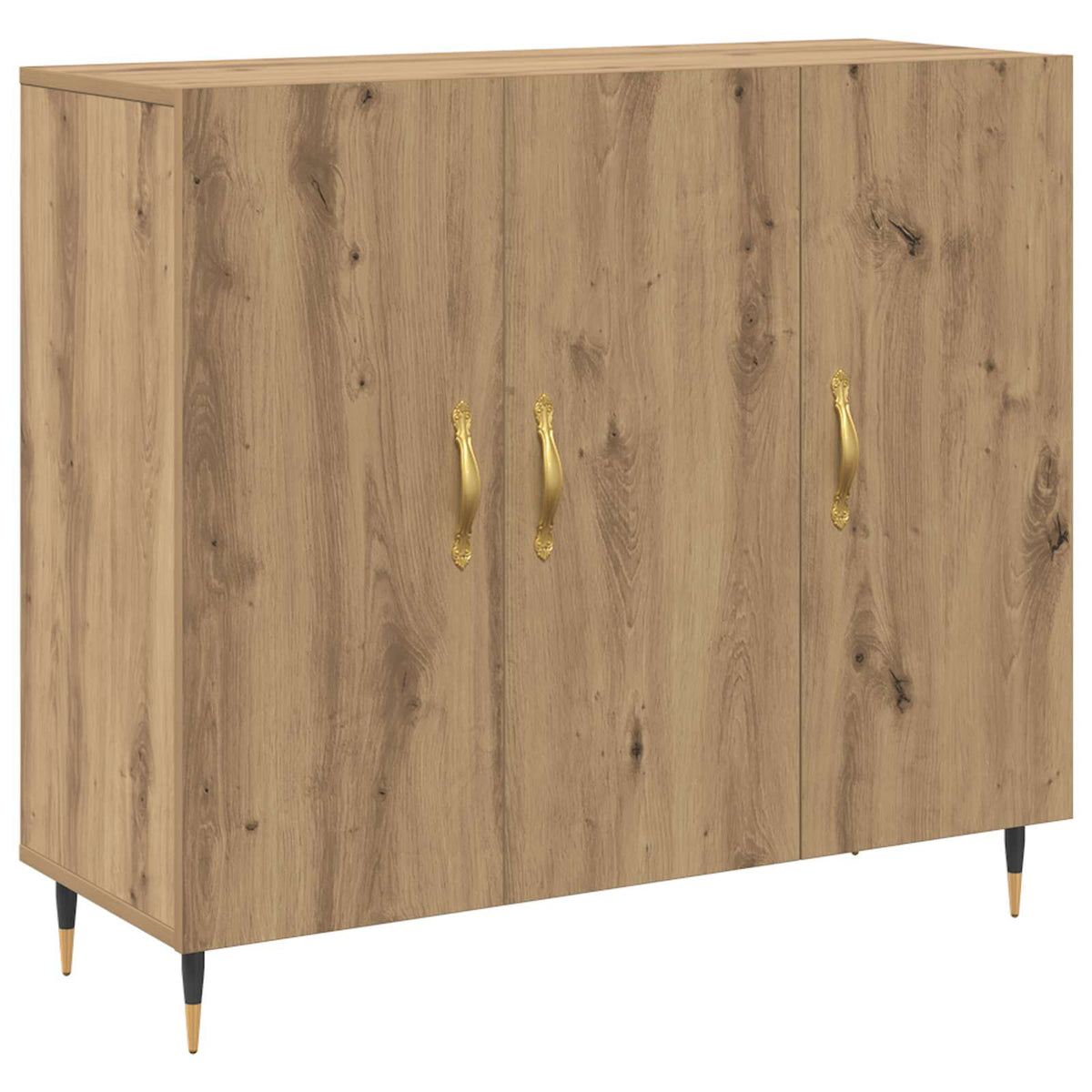 Vidaxl dressoir artisan eiken 90 x 34 x 80 cm bewerkt hout