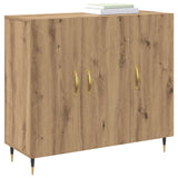 Vidaxl dressoir artisan eiken 90 x 34 x 80 cm bewerkt hout