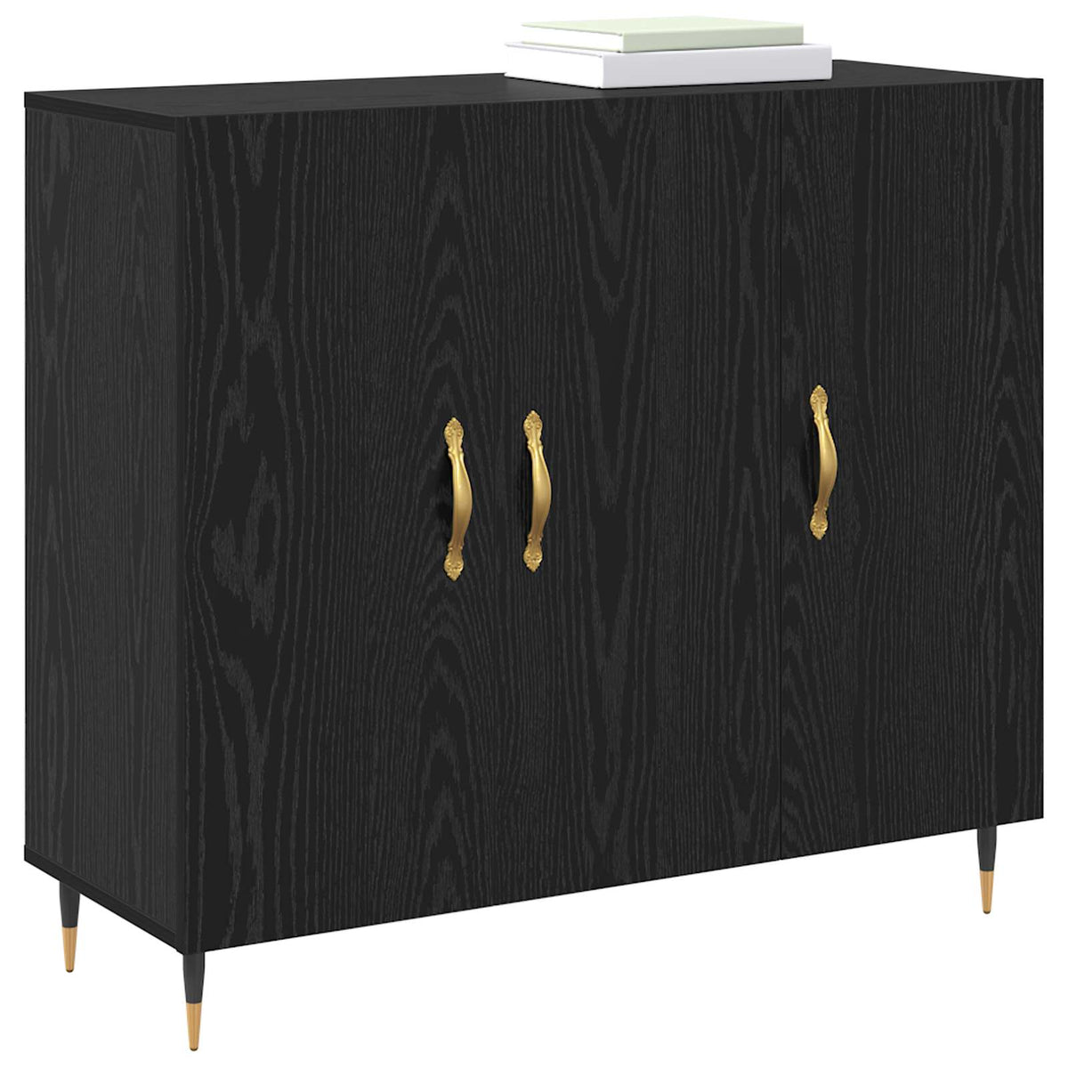 Vidaxl dressoir zwart eiken 90 x 34 x 80 cm bewerkt hout