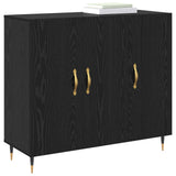 Vidaxl dressoir zwart eiken 90 x 34 x 80 cm bewerkt hout